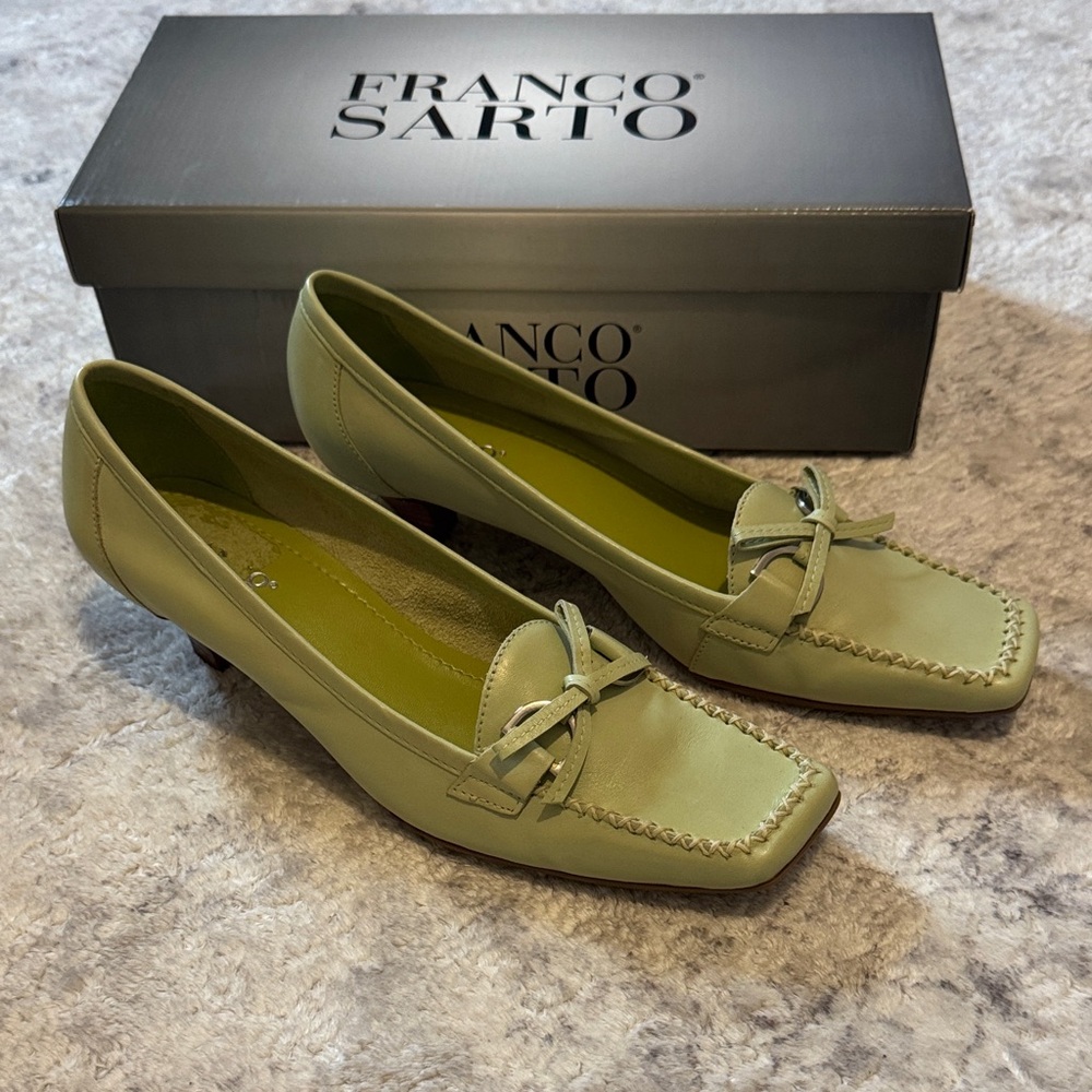 Franco Sarto Women's Green Low Heel Loafers